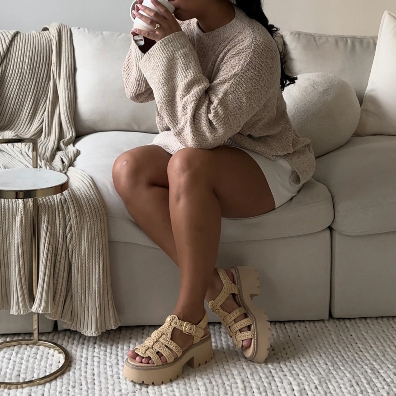 LATICE SANDALS LT NATURAL KNIT(Latice Sandals Lt Natural Knit) 2 LATICE SANDALS LT NATURAL KNIT(Latice Sandals Lt Natural Knit) - Image 2