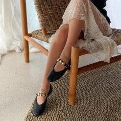 RELAN BALLET FLATS BLACK LEATHER(Relan Ballet Flats Black Leather) -Dolce Vita Shop 40lavina.s RELAN BLACK 1