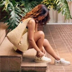 AZALIA SNEAKERS WHITE FLORAL RAFFIA(Azalia Sneakers White Floral Raffia) -Dolce Vita Shop AZALIAMISSIE a8bbcc75 e373 4dea 848e f3c06302f79f