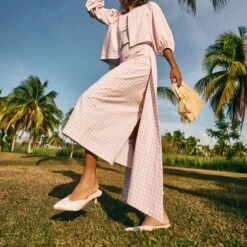 CLEO X BYRDIE GOLF HEELS PINK FLORAL SATIN(Cleo X Byrdie Golf Heels Pink Floral Satin) -Dolce Vita Shop BG Jam 2304