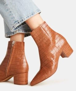 BEL BOOTIES COGNAC CROCO - Re:vita(Bel Booties Cognac Croco Resale) -Dolce Vita Shop DOLCEVIA BOOTIES BEL COGNAC CROCO 2