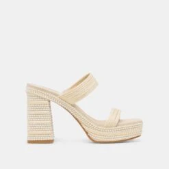 ALIYA PEARL HEELS VANILLA RAFFIA(Aliya Heels Vanilla Raffia)
