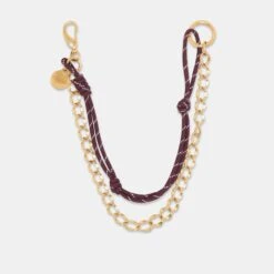ROPE + CHAIN BAG CHARM BURGUNDY MULTI(Rope And Chain Bag Charm Burgundy Multi)