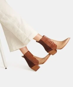 SERNA BOOTIES BROWN MULTI CROCO PRINT LEATHER - Re:vita(Serna Booties Brown Multi Croco Print Leather Resale) -Dolce Vita Shop DOLCEVITA BOOTIES SERNA BROWN MULTI 3