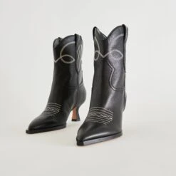 ANGEL BOOTIES BLACK WHITE LEATHER(Angel Booties Black White Leather) -Dolce Vita Shop DOLCEVITA BOOTIES ANGEL BLACKLEATHER DETAILS 02