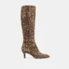 ALDY WIDE CALF BOOTS BROWN LEOPARD PRINTED SUEDE(Aldy Wide Calf Boots Brown Leopard Printed Suede)