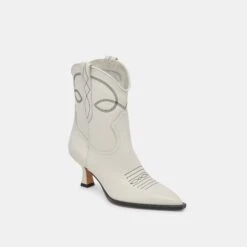 ANGEL BOOTIES WHITE LEATHER(Angel Booties White Leather) -Dolce Vita Shop DOLCEVITA BOOTS ANGEL WHITELEATHER 01