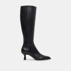 AUGGIE NARROW CALF BOOTS BLACK LEATHER(Auggie Narrow Calf Boots Black Leather)
