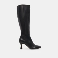 GYRA WIDE CALF BOOTS BLACK LEATHER - Re:vita(Gyra Wide Calf Boots Black Leather Resale)