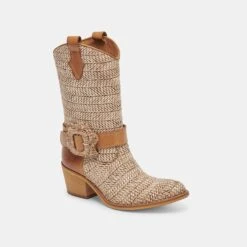 HOSS BOOTS BROWN MULTI RAFFIA(Hoss Boots Brown Multi Raffia) -Dolce Vita Shop DOLCEVITA BOOTS HOSS BROWNMULTIRAFFIA 01