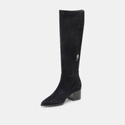 KIRSON WIDE CALF BOOTS ONYX SUEDE(Kirson Wide Calf Boots Onyx Suede) -Dolce Vita Shop DOLCEVITA BOOTS KIRSONEXTRAWIDECALF ONYXSUEDE 01