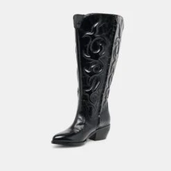 MIRLA EXTRA WIDE CALF BOOTS BLACK LEATHER(Mirla Extra Wide Calf Boots Black Leather) -Dolce Vita Shop DOLCEVITA BOOTS MIRLAPLUS BLACKLEATHER 01 2