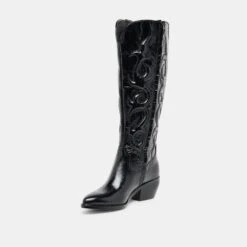 MIRLA WIDE CALF BOOTS BLACK LEATHER(Mirla Wide Calf Boots Black Leather) -Dolce Vita Shop DOLCEVITA BOOTS MIRLAWC BLACKLEATHER 01 1