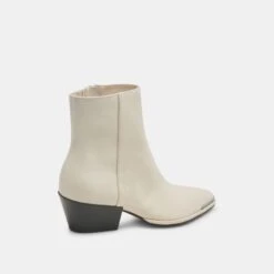 NONAH BOOTIES IVORY LEATHER(Nonah Booties Ivory Leather) -Dolce Vita Shop DOLCEVITA BOOTS NONAH IVORY LEATHER 03