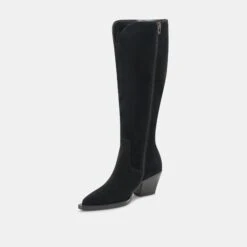 Dolce Vita RAJ WIDE CALF BOOTS ONYX SUEDE(Raj Wide Calf Boots Onyx Suede) -Dolce Vita Shop DOLCEVITA BOOTS RAJWIDECALF ONYXSUEDE 01