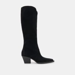 Dolce Vita RAJ WIDE CALF BOOTS ONYX SUEDE(Raj Wide Calf Boots Onyx Suede)