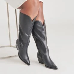RAJ EXTRA WIDE CALF BOOTS BLACK LEATHER(Raj Extra Wide Calf Boots Black Leather) -Dolce Vita Shop DOLCEVITA BOOTS RAJ ONYXSUEDE ONFOOT EWIDE 02 0f07af9b 54bd 490b 905e 6129c1a5d0e0