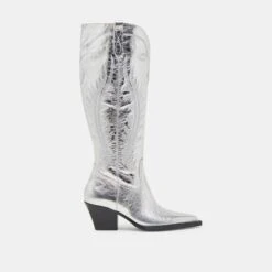 RYATT EXTRA WIDE CALF BOOTS SILVER DISTRESSED LEATHER(Ryatt Extra Wide Calf Boots Silver Distressed Leather)