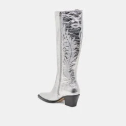 RYATT EXTRA WIDE CALF BOOTS SILVER DISTRESSED LEATHER(Ryatt Extra Wide Calf Boots Silver Distressed Leather) -Dolce Vita Shop DOLCEVITA BOOTS RYATTWIDECALF SILVERDISTRESSEDLEATHER 09