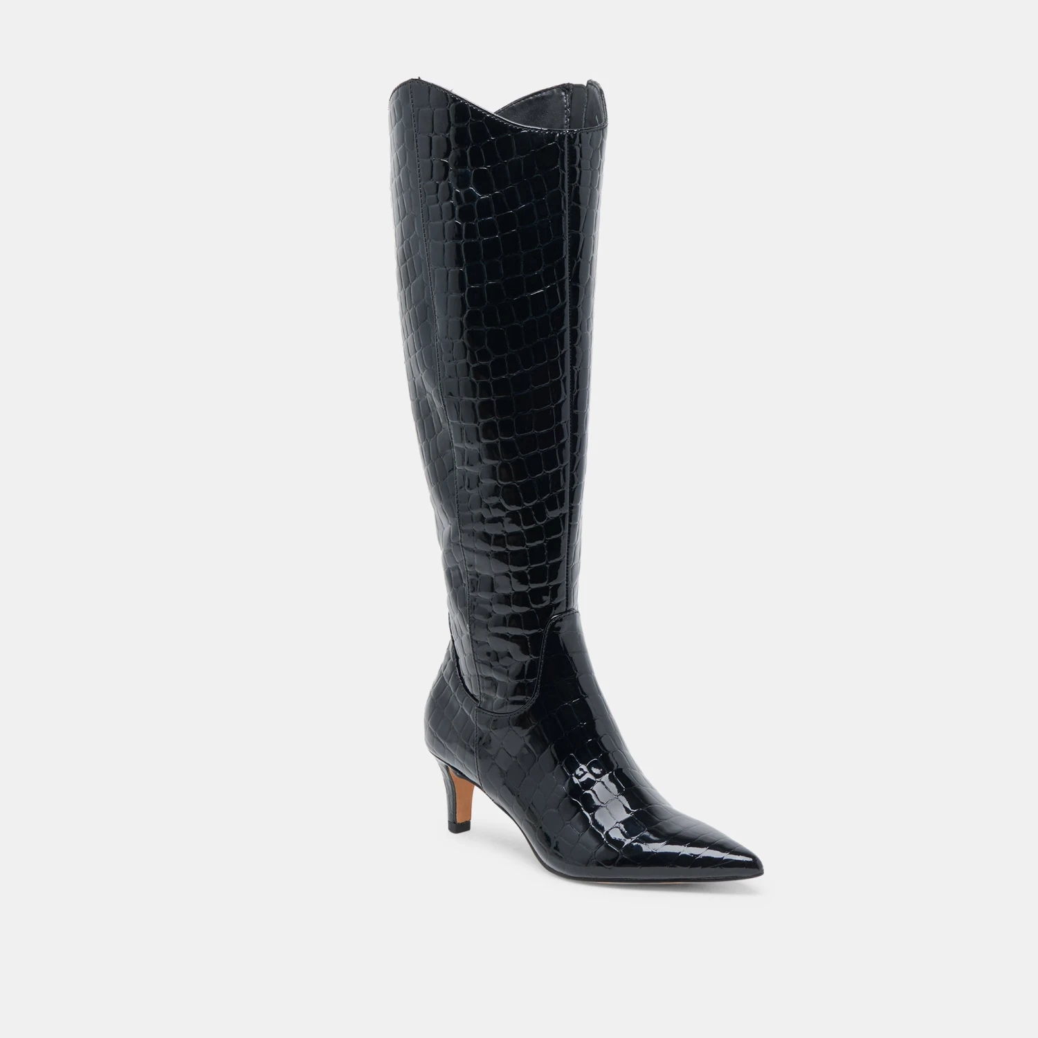 SHILAH WIDE CALF BOOTS NOIR EMBOSSED LEATHER(Shilah Wide Calf Boots Noir Embossed Leather) 2 SHILAH WIDE CALF BOOTS NOIR EMBOSSED LEATHER(Shilah Wide Calf Boots Noir Embossed Leather) - Image 2