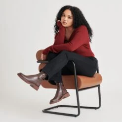 SIMAYA H2O BOOTS MAHOGANY LEATHER(Simaya H2o Boots Mahogany Leather) -Dolce Vita Shop DOLCEVITA BOOTS SIMAYAH2O MAHOGANYLEATHER ONFOOT