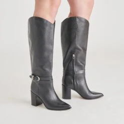 TYRONE BOOTS BLACK LEATHER(Tyrone Boots Black Leather) -Dolce Vita Shop DOLCEVITA BOOTS TYRONE BLACKLEATHER ONFOOT 01