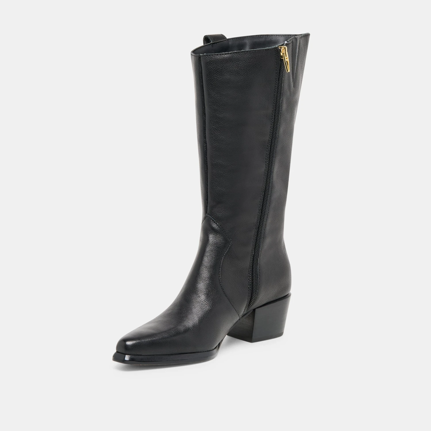 VERN WIDE CALF BOOTS BLACK LEATHER(Vern Wide Calf Boots Black Leather) 4 VERN WIDE CALF BOOTS BLACK LEATHER(Vern Wide Calf Boots Black Leather) - Image 4