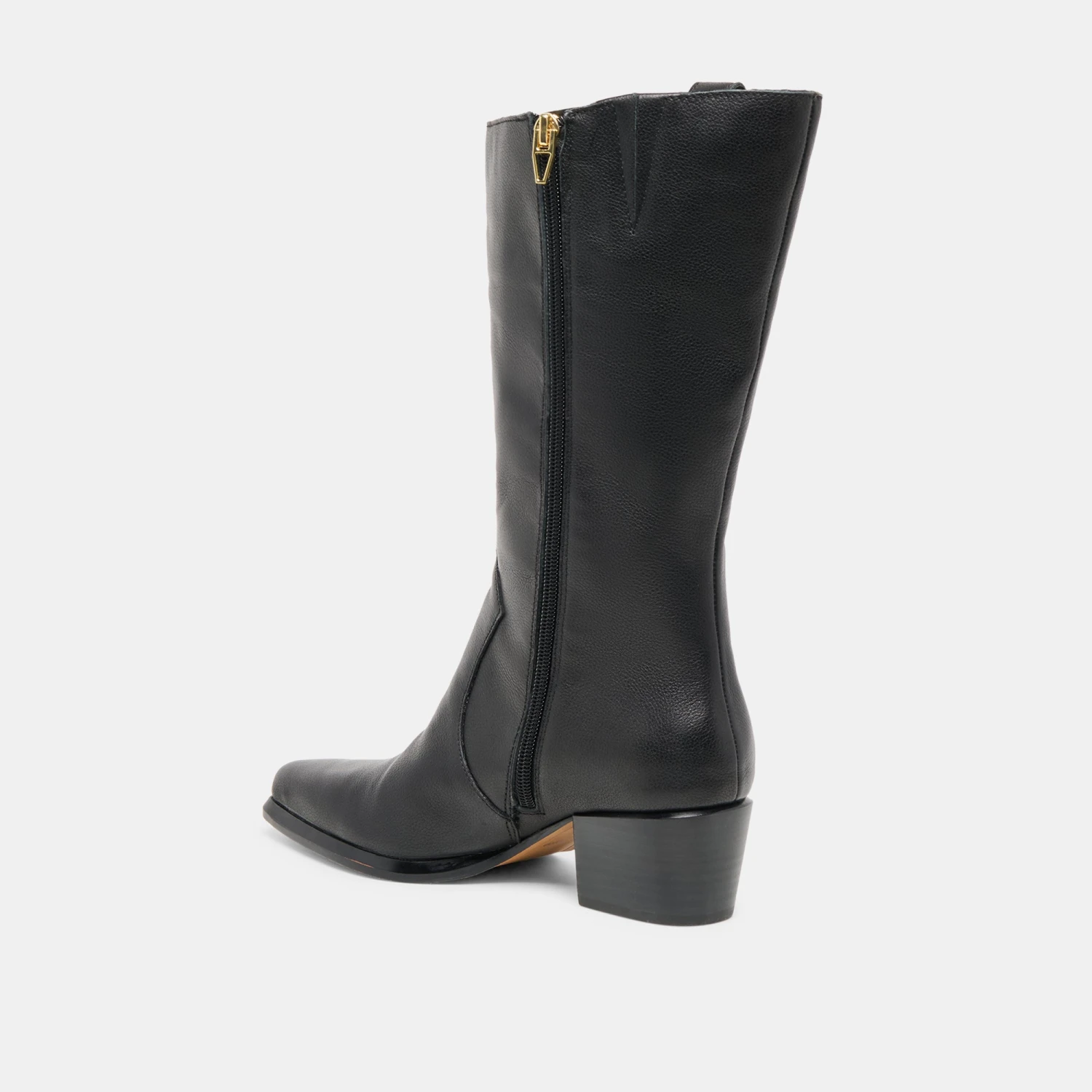 VERN WIDE CALF BOOTS BLACK LEATHER(Vern Wide Calf Boots Black Leather) 5 VERN WIDE CALF BOOTS BLACK LEATHER(Vern Wide Calf Boots Black Leather) - Image 5