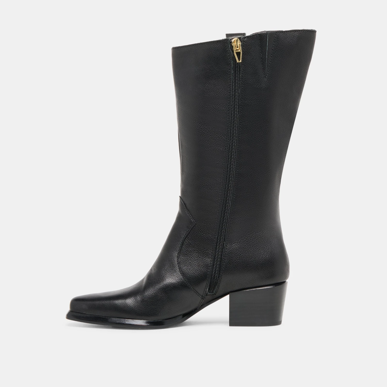 VERN WIDE CALF BOOTS BLACK LEATHER(Vern Wide Calf Boots Black Leather) 7 VERN WIDE CALF BOOTS BLACK LEATHER(Vern Wide Calf Boots Black Leather) - Image 7