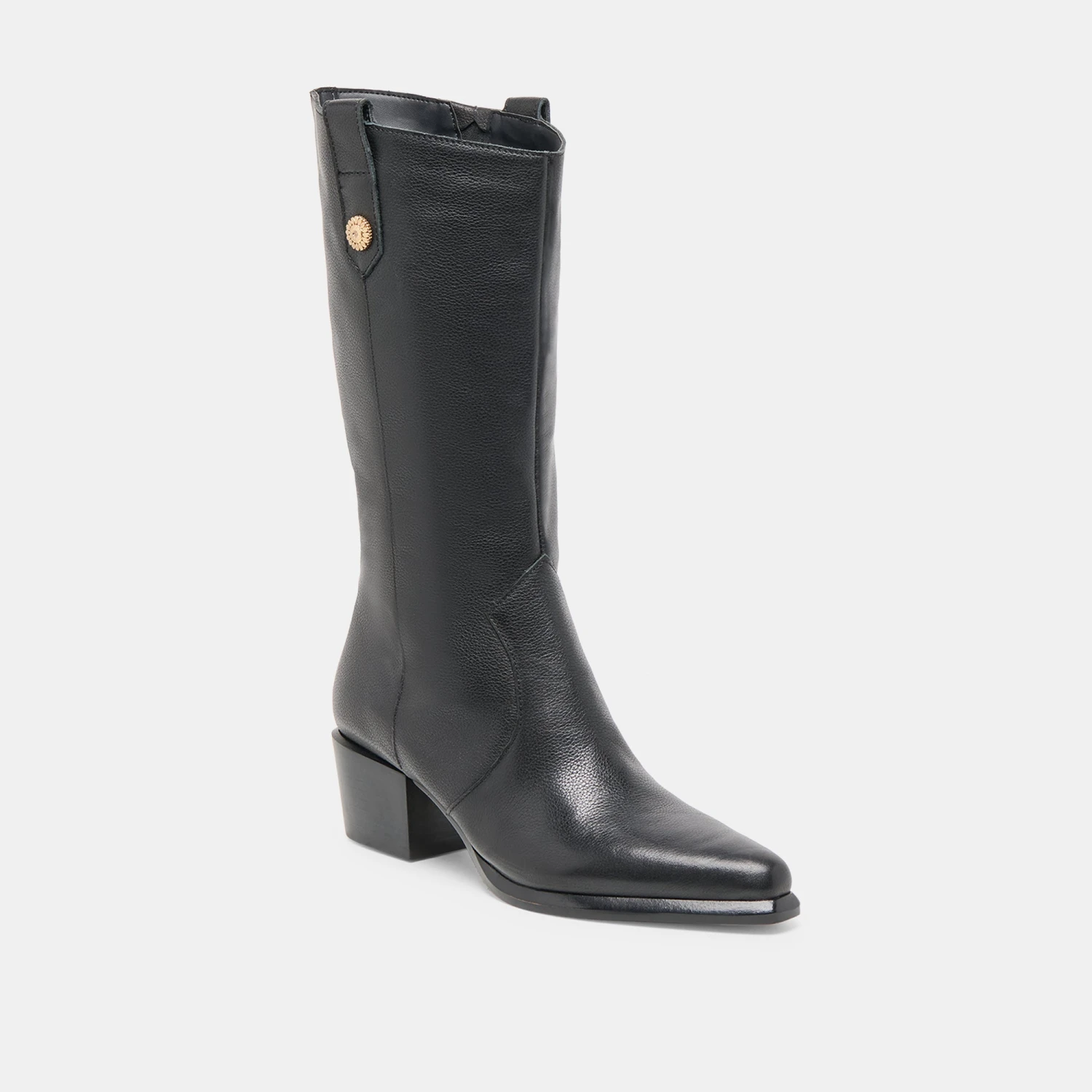 VERN WIDE CALF BOOTS BLACK LEATHER(Vern Wide Calf Boots Black Leather) 2 VERN WIDE CALF BOOTS BLACK LEATHER(Vern Wide Calf Boots Black Leather) - Image 2