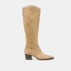 VIRONA H2O WIDE CALF BOOTS DK TAUPE SUEDE(Virona H2o Wide Calf Boots Dk Taupe Suede)