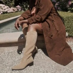 VIRONA H2O WIDE CALF BOOTS DK TAUPE SUEDE(Virona H2o Wide Calf Boots Dk Taupe Suede) -Dolce Vita Shop DOLCEVITA BOOTS VIRONA H2O DK TAUPE SUEDE H2O WIDE CALF