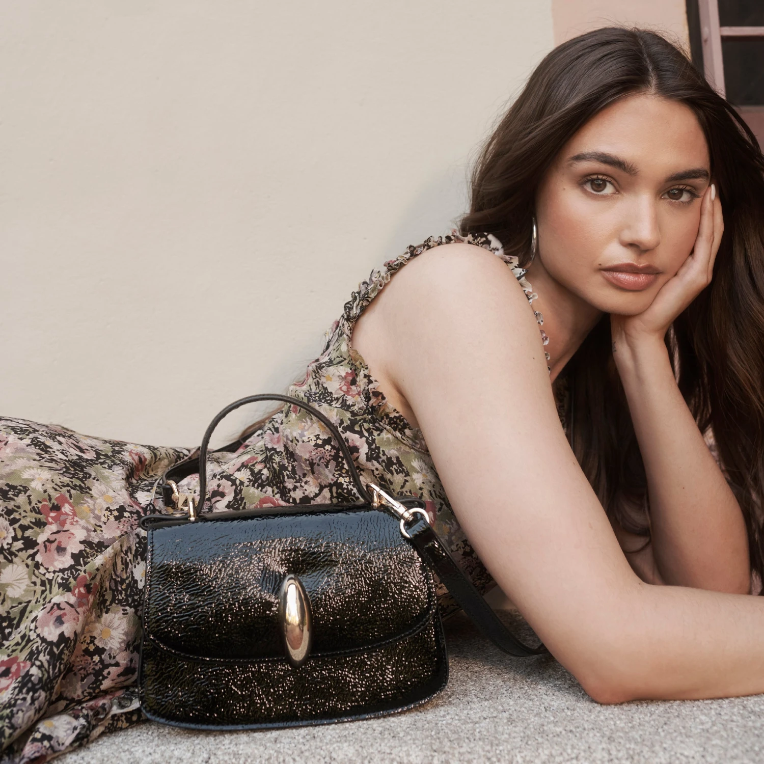 LUCIA CROSSBODY BLACK CRACKLED STELLA(Lucia Crossbody Black Crackled Stella) 2 LUCIA CROSSBODY BLACK CRACKLED STELLA(Lucia Crossbody Black Crackled Stella) - Image 2