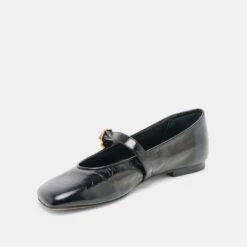 ALIZZA BALLET FLATS MIDNIGHT CRINKLE PATENT(Alizza Ballet Flats Midnight Crinkle Patent) -Dolce Vita Shop DOLCEVITA FLATS ALIZZA MIDNIGHTCRINKLEPATENT 09