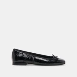 ANISA BALLET FLATS NOIR EMBOSSED LEATHER(Anisa Ballet Flats Noir Embossed Leather)