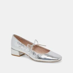 ARDIEN HEELS SILVER CRINKLE PATENT(Ardien Heels Silver Crinkle Patent) -Dolce Vita Shop DOLCEVITA FLATS ARDIEN SILVERDISTRESSEDLEATHER 01