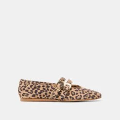 BAYLEE GROMMET BALLET FLATS DK LEOPARD PRINTED SUEDE(Baylee Grommet Ballet Flats Dk Leopard Printed Suede)