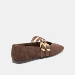 BAYLEE GROMMET BALLET FLATS DK BROWN PERFORATED SUEDE(Baylee Grommet Ballet Flats Dk Brown Perforated Suede) -Dolce Vita Shop DOLCEVITA FLATS BAYLEEGROMMET DKBROWNPERFORATEDSUEDE 03
