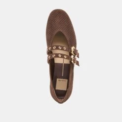 BAYLEE GROMMET BALLET FLATS DK BROWN PERFORATED SUEDE(Baylee Grommet Ballet Flats Dk Brown Perforated Suede) -Dolce Vita Shop DOLCEVITA FLATS BAYLEEGROMMET DKBROWNPERFORATEDSUEDE 06