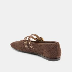 BAYLEE GROMMET BALLET FLATS DK BROWN PERFORATED SUEDE(Baylee Grommet Ballet Flats Dk Brown Perforated Suede) -Dolce Vita Shop DOLCEVITA FLATS BAYLEEGROMMET DKBROWNPERFORATEDSUEDE 08