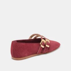 BAYLEE GROMMET BALLET FLATS OXBLOOD PERFORATED SUEDE(Baylee Grommet Ballet Flats Oxblood Perforated Suede) -Dolce Vita Shop DOLCEVITA FLATS BAYLEEGROMMET OXBLOODPERFORATEDSUEDE 03