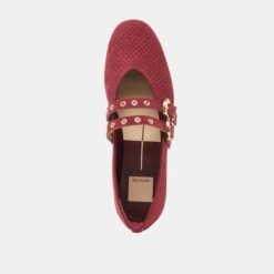 BAYLEE GROMMET BALLET FLATS OXBLOOD PERFORATED SUEDE(Baylee Grommet Ballet Flats Oxblood Perforated Suede) -Dolce Vita Shop DOLCEVITA FLATS BAYLEEGROMMET OXBLOODPERFORATEDSUEDE 06