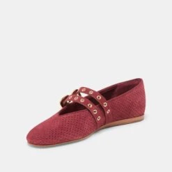 BAYLEE GROMMET BALLET FLATS OXBLOOD PERFORATED SUEDE(Baylee Grommet Ballet Flats Oxblood Perforated Suede) -Dolce Vita Shop DOLCEVITA FLATS BAYLEEGROMMET OXBLOODPERFORATEDSUEDE 09