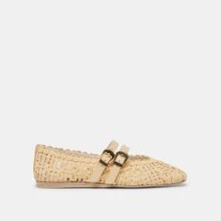 BAYLEE SUNFLOWER WIDE BALLET FLATS LT NATURAL MACRAME(Baylee Sunflower Wide Ballet Flats Lt Natural Macrame)