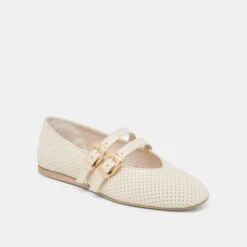 BAYLEE BALLET FLATS BONE PERFORATED SUEDE(Baylee Ballet Flats Bone Perforated Suede) -Dolce Vita Shop DOLCEVITA FLATS BAYLEE BONEPERFORATEDLEATHER 01