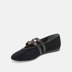 BAYLEE BALLET FLATS ONYX PERFORATED SUEDE(Baylee Ballet Flats Onyx Perforated Suede) -Dolce Vita Shop DOLCEVITA FLATS BAYLEE ONYXPERFORATEDSUEDE 08
