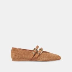 BAYLEE BALLET FLATS PECAN PERFORATED SUEDE(Baylee Ballet Flats Pecan Perforated Suede)