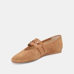 BAYLEE BALLET FLATS PECAN PERFORATED SUEDE(Baylee Ballet Flats Pecan Perforated Suede) -Dolce Vita Shop DOLCEVITA FLATS BAYLEE PECANPERFORATEDSUEDE 08