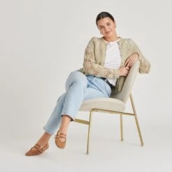 BAYLEE BALLET FLATS PECAN PERFORATED SUEDE(Baylee Ballet Flats Pecan Perforated Suede) -Dolce Vita Shop DOLCEVITA FLATS BAYLEE PECANPERFORATEDSUEDE ONFOOT 04