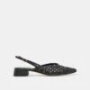 BIRDIE FLATS BLACK WOVEN LEATHER(Birdie Flats Black Woven Leather)